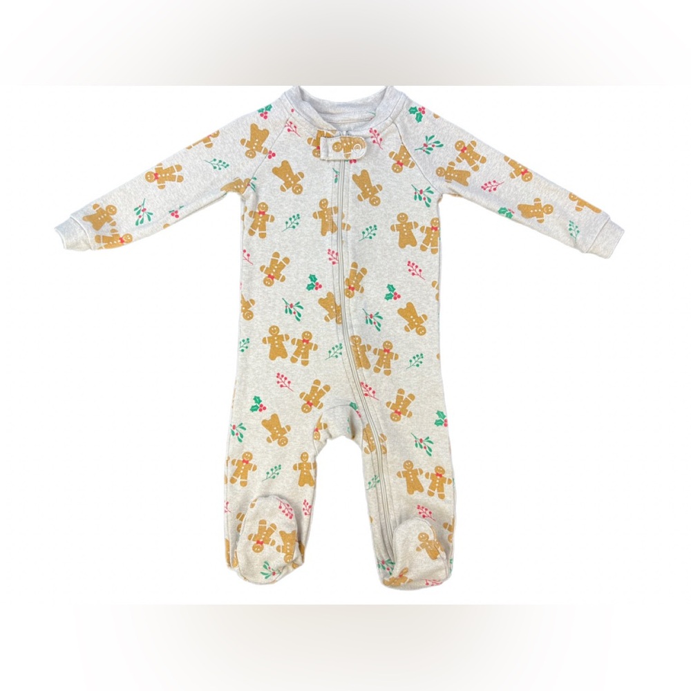 Pact Cream Footed One-Piece with Gingerbread Print